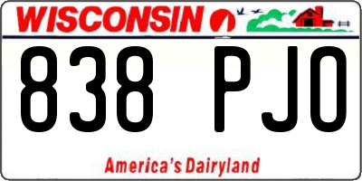 WI license plate 838PJO