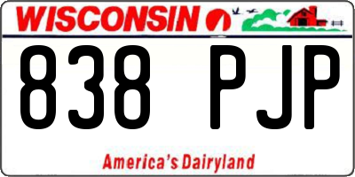 WI license plate 838PJP