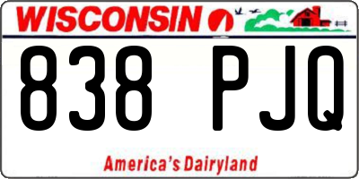 WI license plate 838PJQ