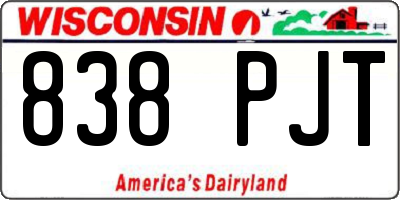 WI license plate 838PJT