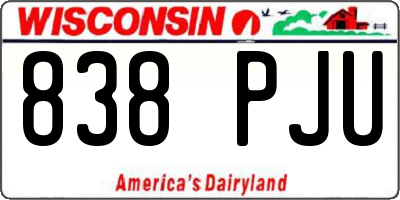 WI license plate 838PJU