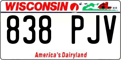 WI license plate 838PJV