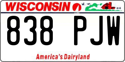 WI license plate 838PJW