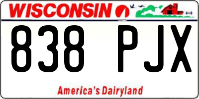 WI license plate 838PJX