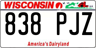 WI license plate 838PJZ