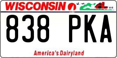 WI license plate 838PKA