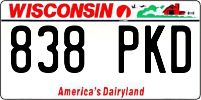 WI license plate 838PKD