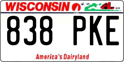 WI license plate 838PKE