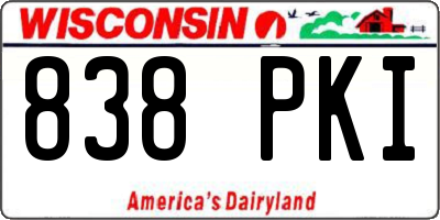 WI license plate 838PKI