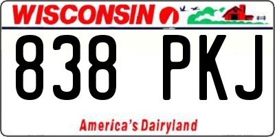 WI license plate 838PKJ