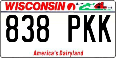 WI license plate 838PKK