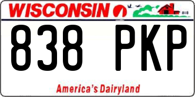WI license plate 838PKP