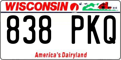 WI license plate 838PKQ