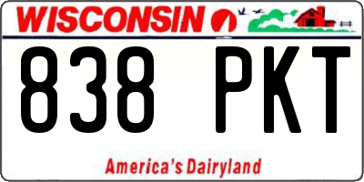 WI license plate 838PKT