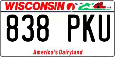 WI license plate 838PKU