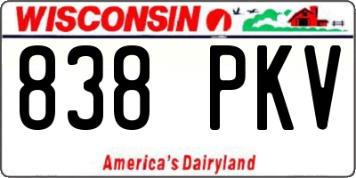 WI license plate 838PKV