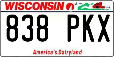 WI license plate 838PKX