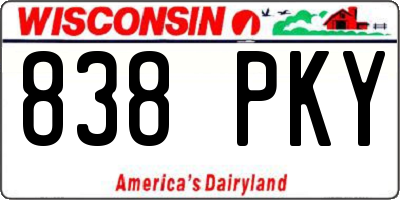 WI license plate 838PKY