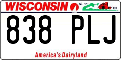 WI license plate 838PLJ