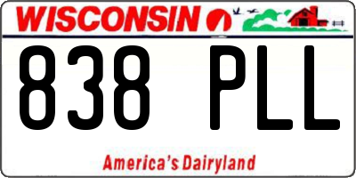 WI license plate 838PLL