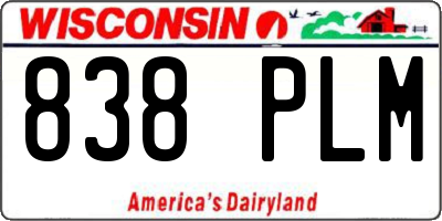 WI license plate 838PLM
