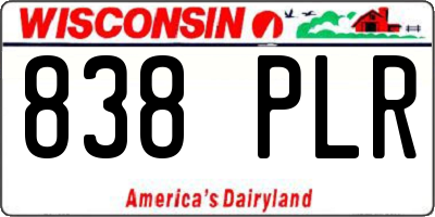 WI license plate 838PLR