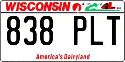 WI license plate 838PLT