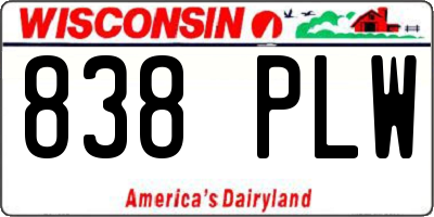 WI license plate 838PLW