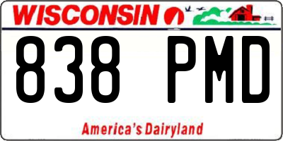 WI license plate 838PMD