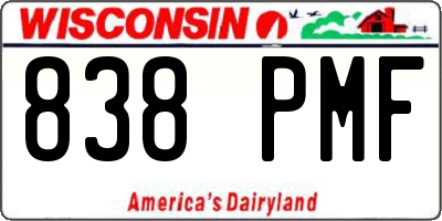 WI license plate 838PMF