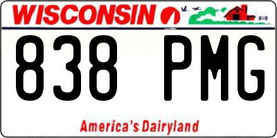 WI license plate 838PMG