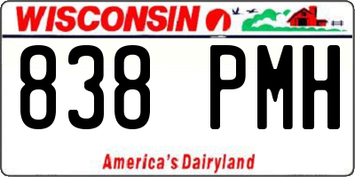 WI license plate 838PMH