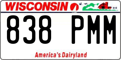 WI license plate 838PMM