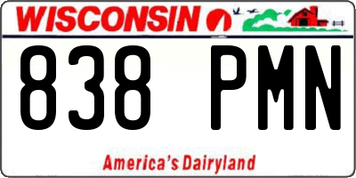 WI license plate 838PMN