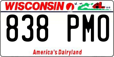 WI license plate 838PMO
