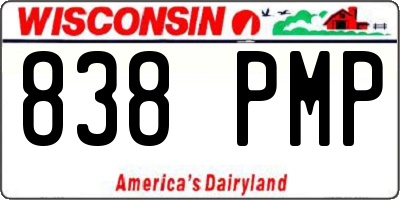 WI license plate 838PMP