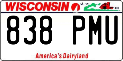 WI license plate 838PMU