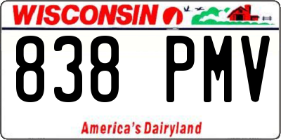 WI license plate 838PMV