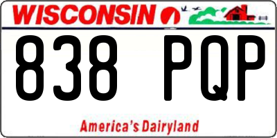 WI license plate 838PQP