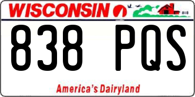 WI license plate 838PQS