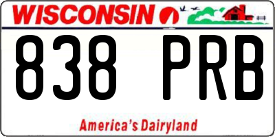 WI license plate 838PRB