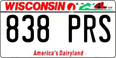 WI license plate 838PRS