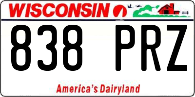 WI license plate 838PRZ