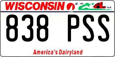 WI license plate 838PSS