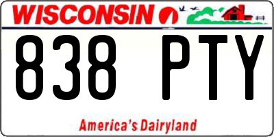 WI license plate 838PTY
