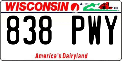 WI license plate 838PWY