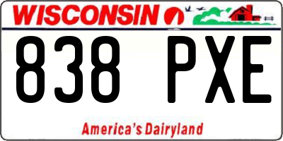 WI license plate 838PXE