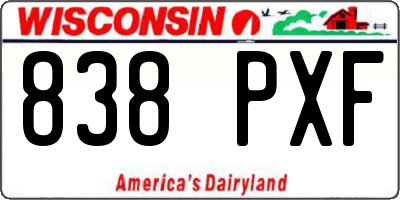 WI license plate 838PXF