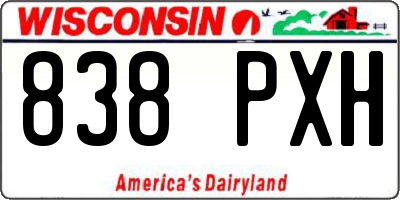 WI license plate 838PXH