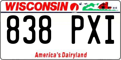 WI license plate 838PXI